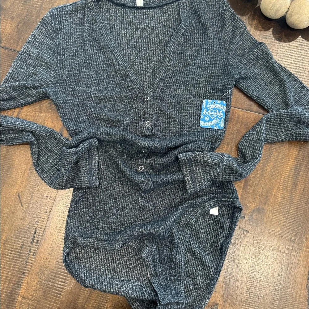 NWT~Intimately by Free People Heather black bodysuit~Size Small - Picture 2 of 5